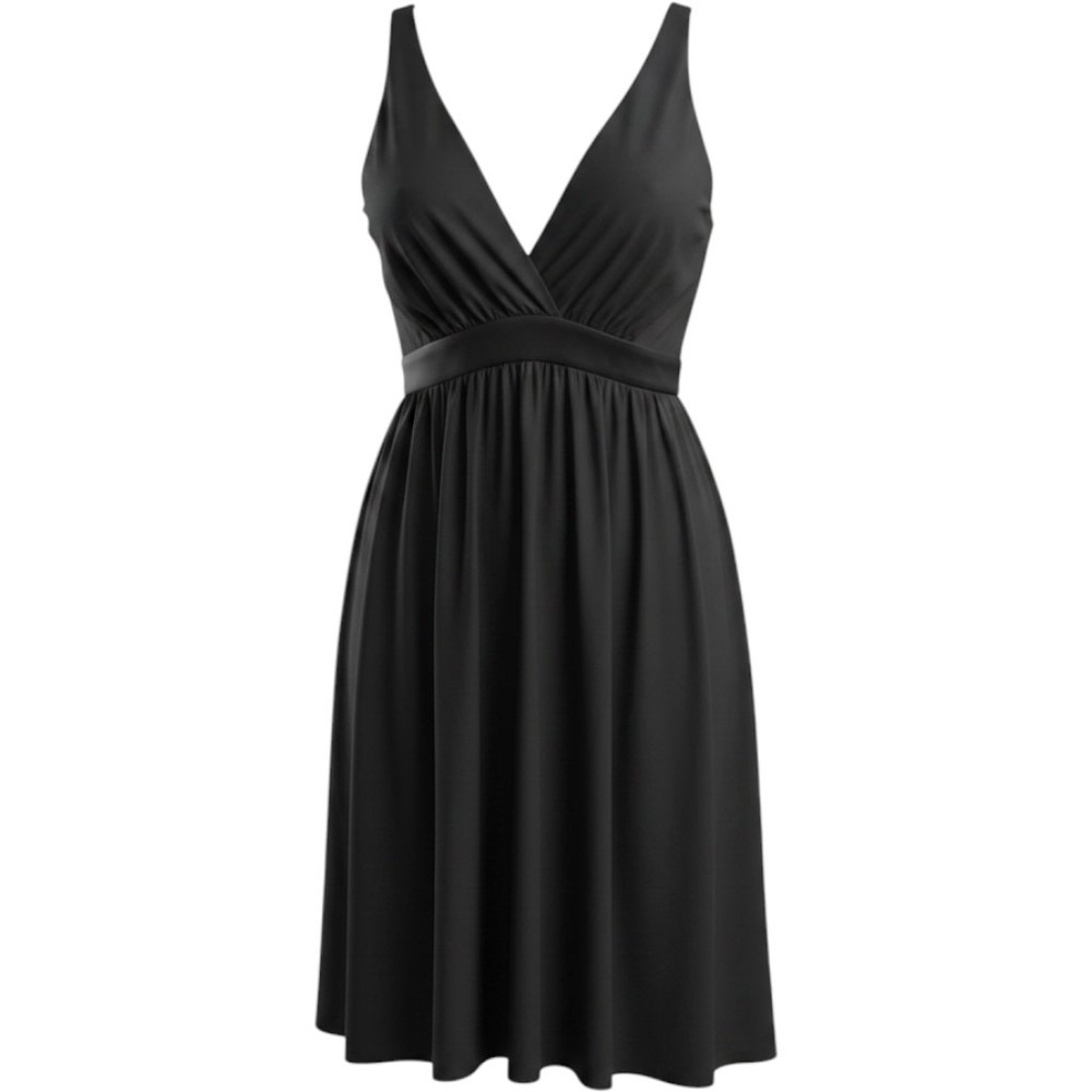 Marciano Black Sleeveless V-Neck Empire Waist Cross Back Dress PM8CD7167 S